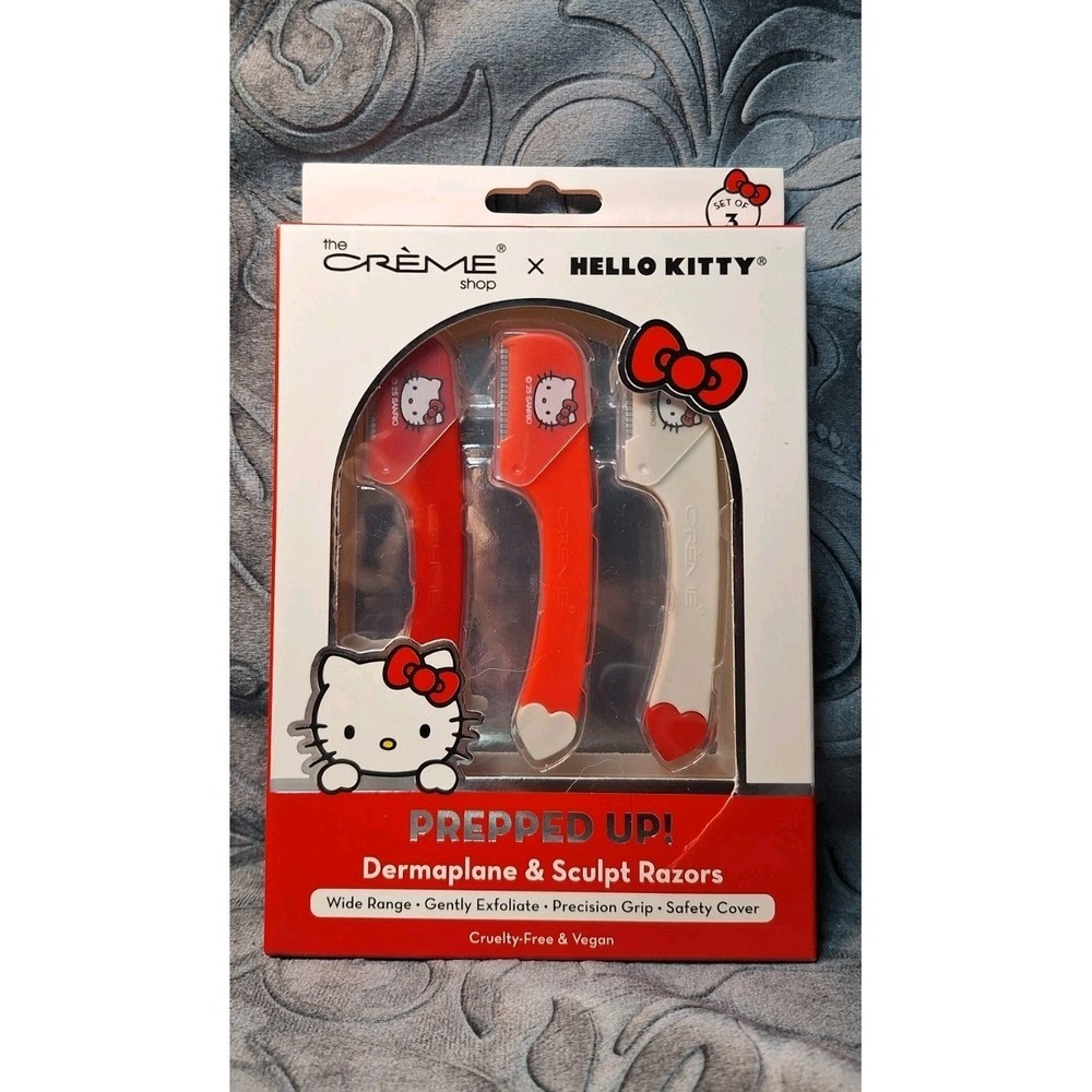 The Crème Shop x Hello Kitty Prepped Up Red Dermaplane & Sculpt Razors Set Of 3
